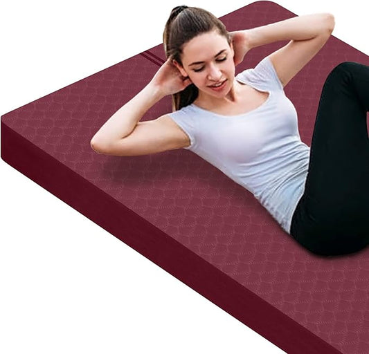 nuveti Large Exercise Mat - 15mm/20mm/30mm Thick Yoga Mat | Workout Mat for Fitness, Yoga, Pilates, Stretching & Floor Exercises for Women & Men with Free Carrying Bag