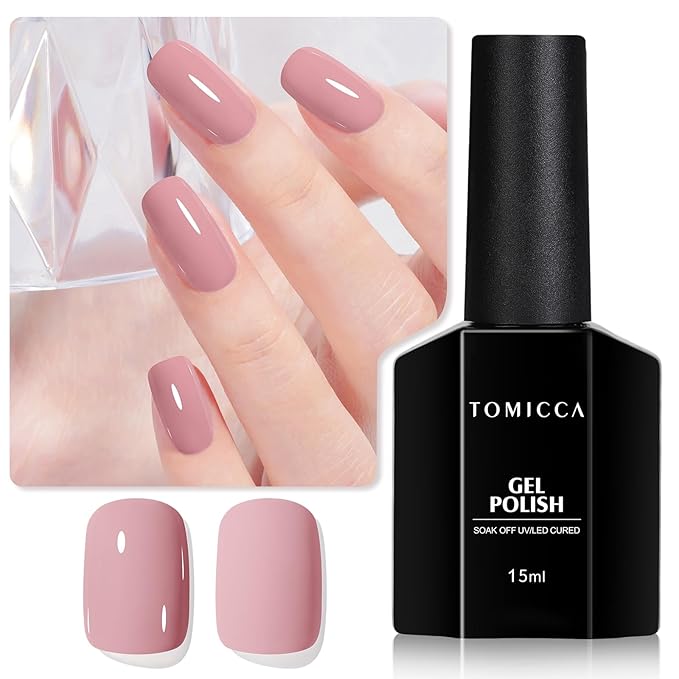 TOMICCA Pink Brown Nail Polish - Dirty Pink, Nude, Soak Off UV Gel Nail Art Manicure Salon DIY
