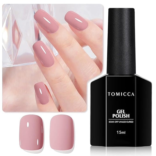 TOMICCA Pink Brown Nail Polish - Dirty Pink, Nude, Soak Off UV Gel Nail Art Manicure Salon DIY