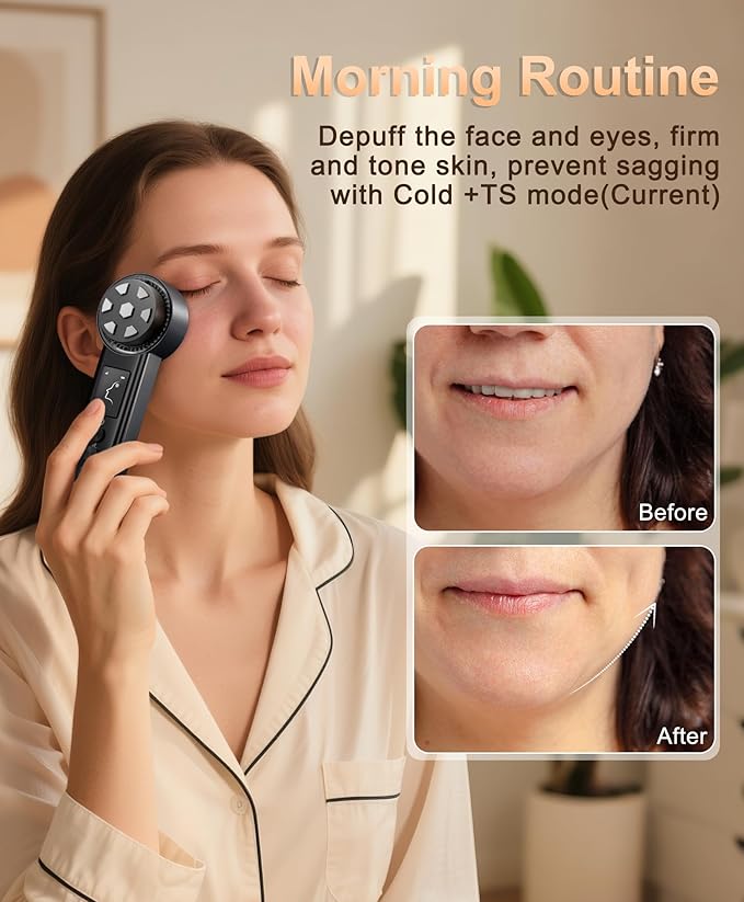 Radio Frequency Skin Tightening Device | 6 in 1 Home RF Face Beauty Device | Professional Facial Skin Tightening | Lifting | Wrinkle Reducing | Anti Aging | Depuff | Increase Absorption(with Gel)