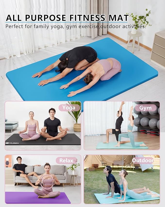 Large Yoga Mat 78"x 51" 20mm/15mm/10mm Thick Workout Mats for Home Gym, Extra Wide Workout for Women Men Gym Flooring Exercises