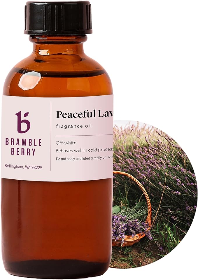 Bramble Berry Peaceful Lavender Fragrance Oil 2 oz | Calming Herbal Scent for Soap Making, Candles, Bath Bombs, Lotion & Perfume | Skin Safe, Vegan, Paraben & Phthalate Free