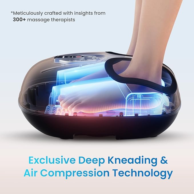 RENPHO Foot Massager Machine with Heat [2025 Upgraded], Shiatsu Foot Massager for Plantar Fasciitis, Birthday Gifts for Women, Wireless Control, Knead Away Fatigue, Soothe from Sole, BN