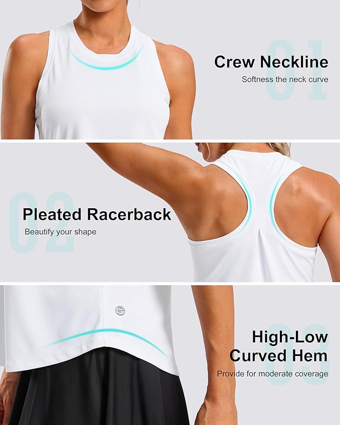 G Gradual Women's Workout Tank Tops Racerback Athletic Yoga Tops Loose Fit Sleeveless Running Gym Sports Shirts for Women