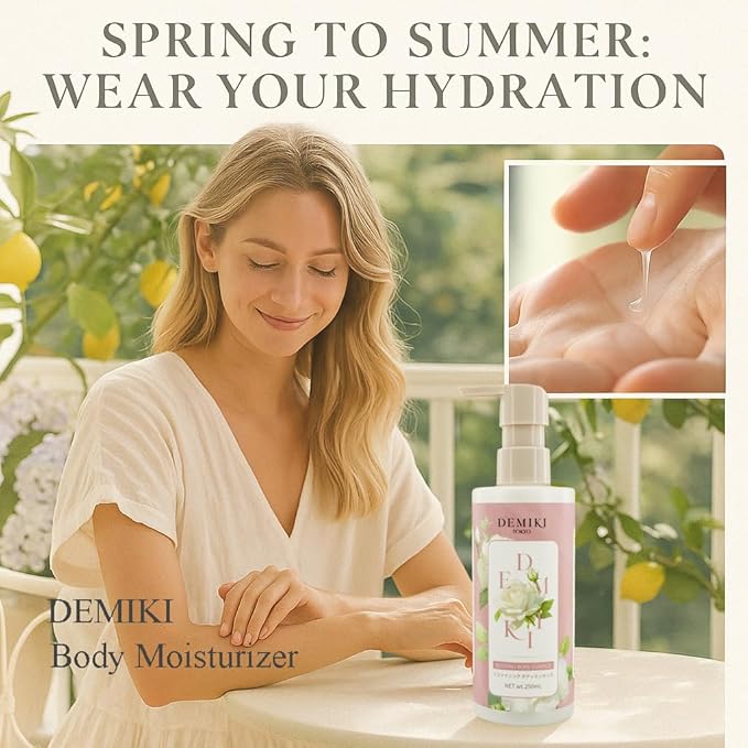 DEMIKI Body Lotion Moisturizer Skin Care with Niacinamide - Japanese Body Lotion for Women, Beauty & Personal Care, Body Cream for Dry Skin, Perfume Moisturizer, Summer Essentials Skincare 8.45fl.oz
