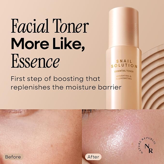 Nature Republic Snail Mucin Toner Emulsion Cream Set - Korean Skincare, Hydrating with Niacinamide, Face Moisturizer, Moisturizing Skin Care, Glow, Mucus