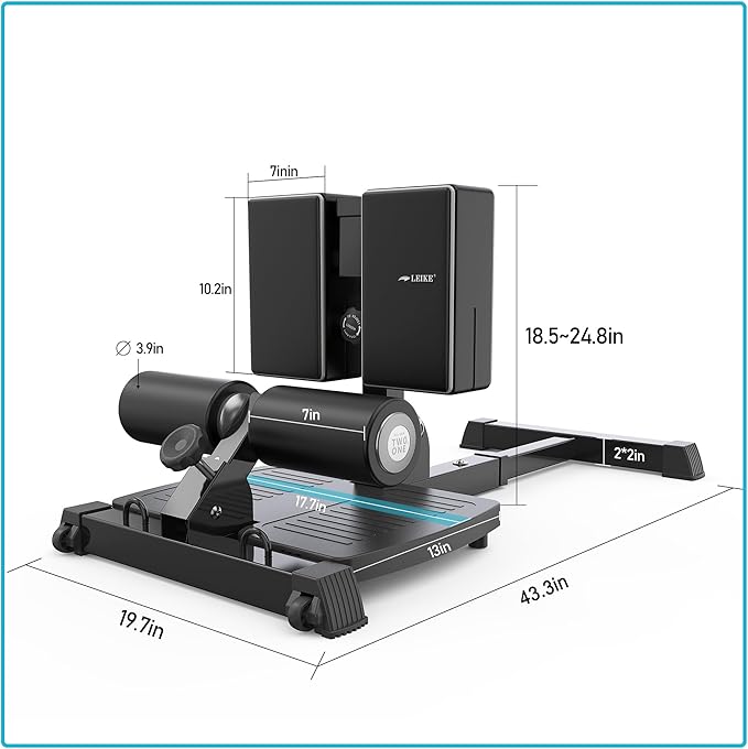 leikefitness Sissy Squat Machine, Deluxe Multi-Function Deep Sissy Squat Bench Workout Station, Leg Exercise Machine for Home Gym