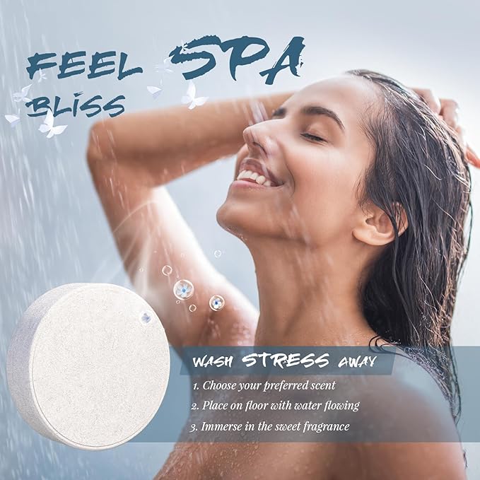 Shower Steamers Aromatherapy - Christmas Gifts for Women, 8 Pack Pure Essential Oil Shower Bombs for Home Spa, Stress Relief, Body&Soul Relaxing Bath Bombs, Stocking Stuffer for Girls, Green