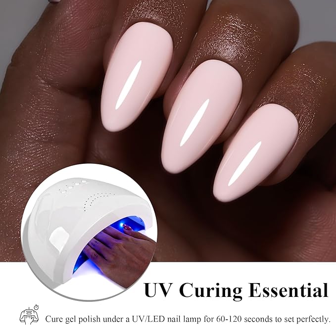 10ml Hema Free Gel Nail Polish Set, 6 Colors Gel Polish Kit Pink White Skin Tones Neutral Brown Manicure for Nail Art DIY and Salon Gift for Women Girl