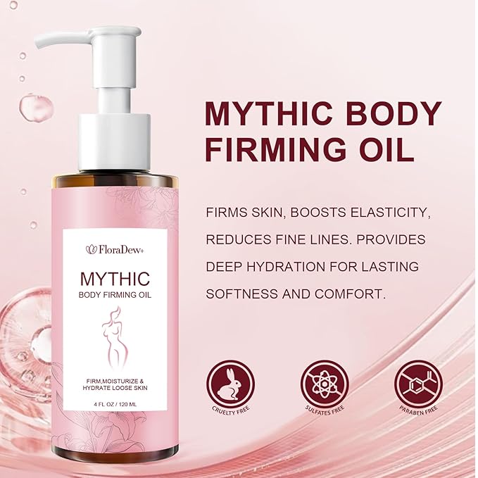 Mythic Body Firming Oil Skin Tightening Body Oil After Shower for Women Tighten Hydrate & Nourish Dry Skin 4 FL OZ(Citrus)