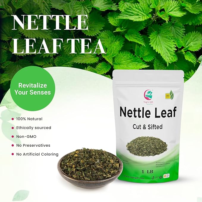 Stinging Nettle Leaves Dried 1 Lb | Cut and Sifted | Loose Nettle Herb Bulk | Non- Gmo, Ethically sourced | By Yogi's Gift®