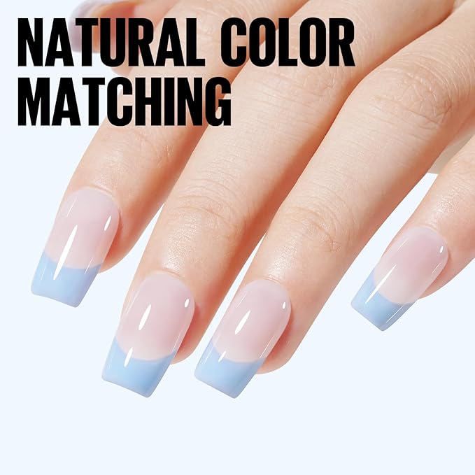 TOMICCA Blue Gel Nail Polish - Pastel Baby Blue, UV Gel Polish Spring Summer Pastel Colors, Long Lasting Cotton Candy