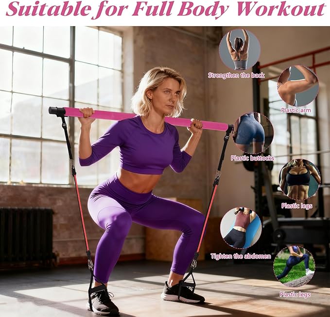 5-in-1 Pilates Board, Foldable Pilates Reformer Equipment – Multi-Purpose Portable Home Workout Kit for Full-Body Workout, Fitness, Exercise, Abs, Core Equipment