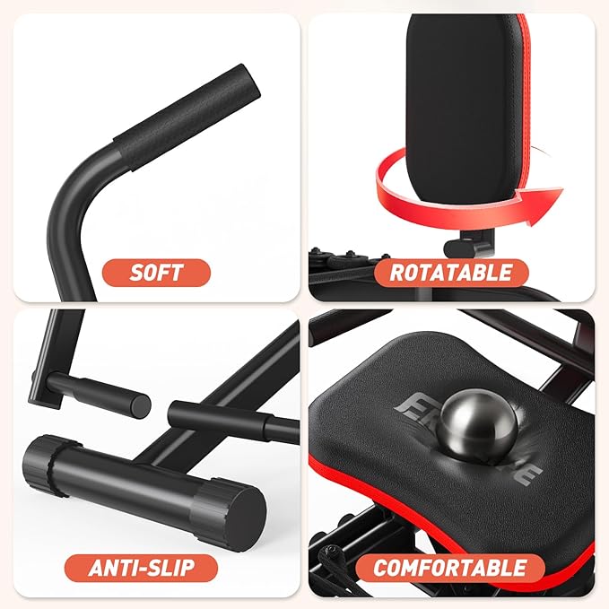 ERGOLIFE 6 Resistances Hip Abduction Machine for Home Office Inner Thigh Exercise Equipment Glute Training Machine for Sedentary/Postpartum Recovery