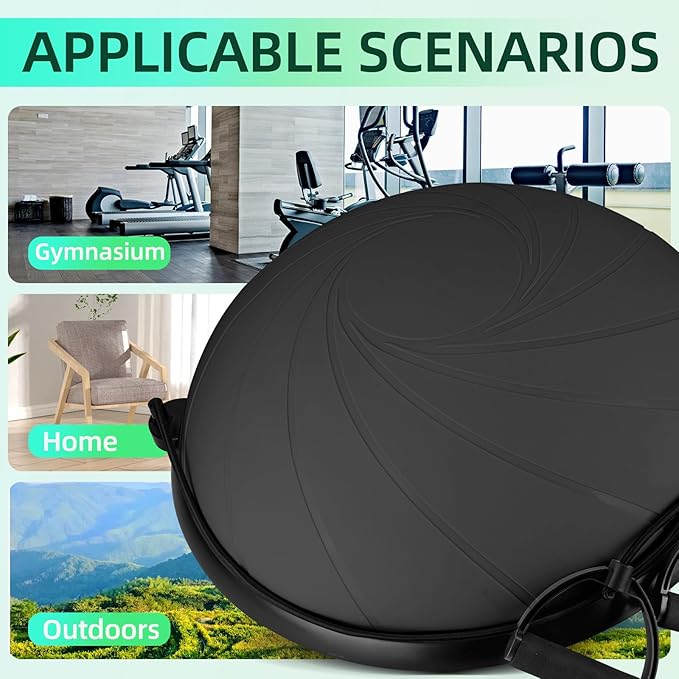 Half Balance Ball, 23 Inch Balance Ball Trainer with Foot Pump for Improving Balance Core Strength and Fitness, Balance Balls Perfect for Home Gym Workout Use