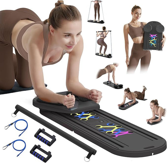 Pilates Board Pilates Reformer Set - Multifunctional Home Workout Board for Core & Abdominal Training,Portable Pilates Equipment for Women & Beginners