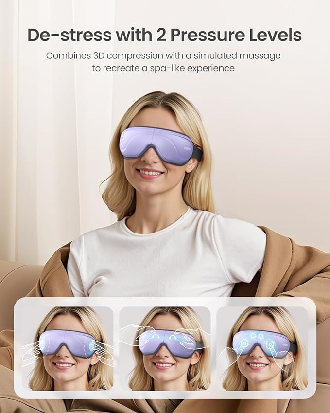 RENPHO Eyeris 2 Eye Massager with Heat and Cooling, Birthday Gifts for Mom Dad Women Men Heated Eye Mask for Reduce Strain Improve Sleep