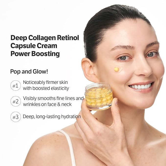 SUNGBOON EDITOR Deep Collagen Retinol Capsule Cream | Anti-Aging Cream for Wrinkles,Firming & Dry Skin | 300K White Spicules+Collagen+Retinol | Stocking Stuffers for Women | Korean Skincare,1.69 fl.oz