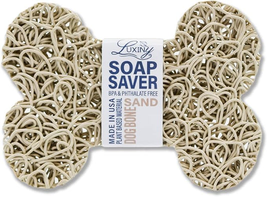 Soap Savers for bar soap, American Made by Luxiny, Lifts Soap in Soap Dishes & Shower Soap Holders -Handmade Soap Lasts Longer -Made with Plant Based Materials (Dog Bone Brown Tan)