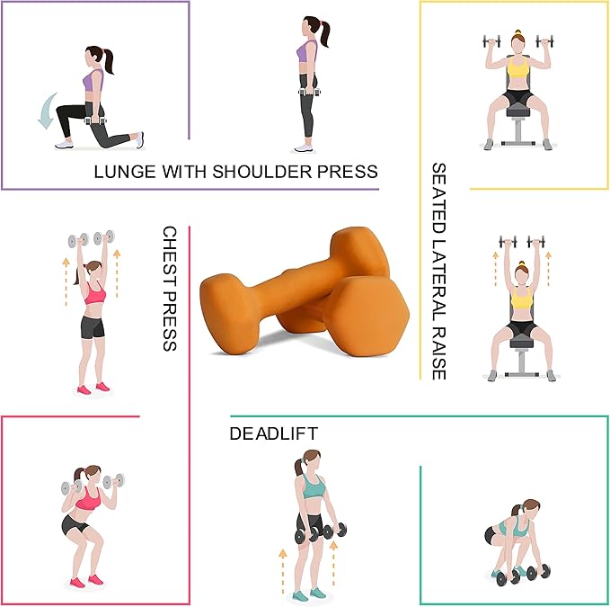 Balelinko Home Gym Equipment Workouts Strength Training Weight Loss Pilates Weights Yoga Sets Weights for Women, Men, Seniors and Youth