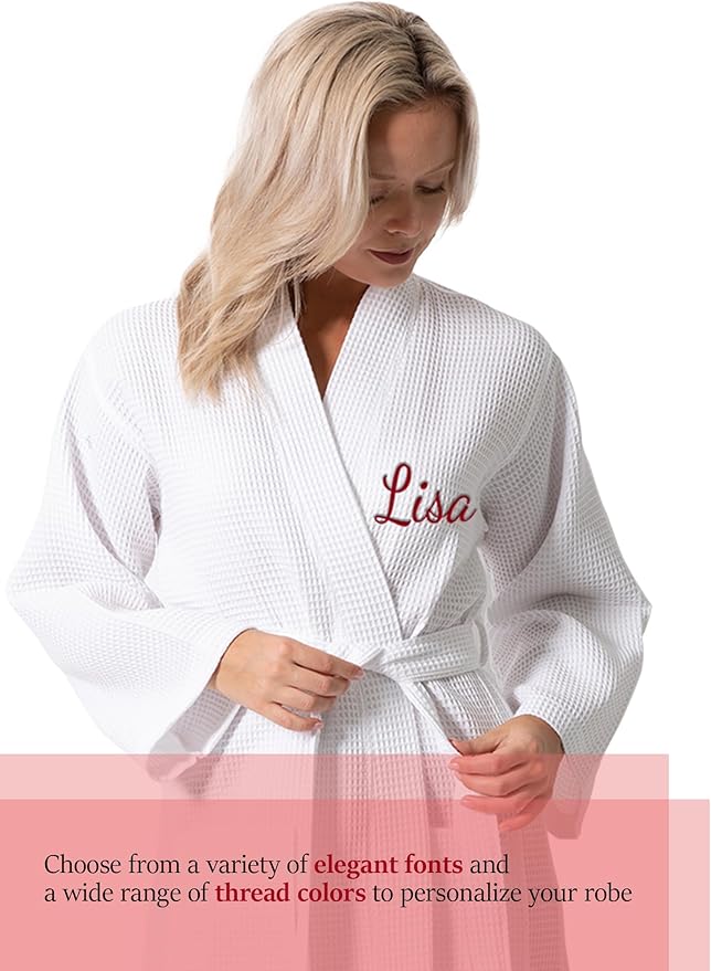 Waffle Knit Lightweight Kimono Spa & Bath Robes for Women - Quick Dry - Soft