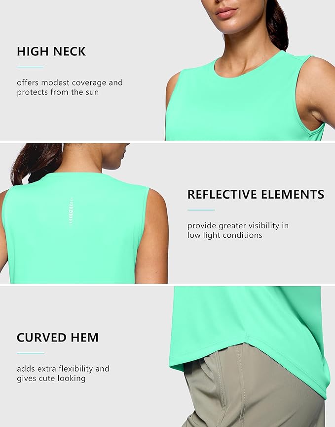 G Gradual Women's Workout Tank Tops Lightweight Sleeveless High Neck Athletic Shirts for Running Gym Tennis Pickleball
