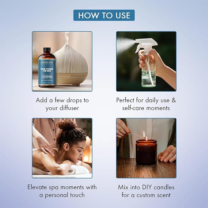 MAJESTIC PURE Exotic ylang ylang & Moonflower Delight Premium Grade Fragrance Oil | Free from Mineral Oil Used in Diffusers, DIY, Self Care | 4 Fl Oz