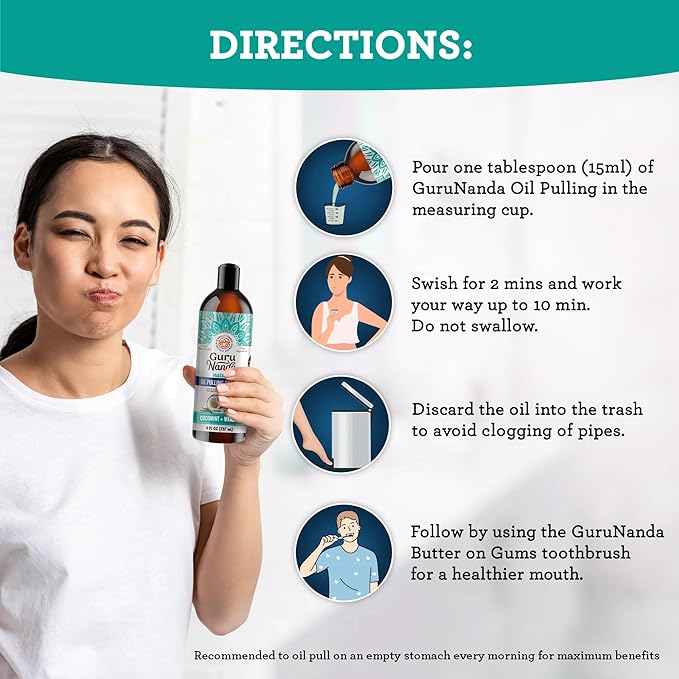 GuruNanda Daily Oral Care Bundle – Hydroxyapatite Toothpaste & Coconut Oil Pulling Mouthwash for Stronger Teeth & Happier Gums