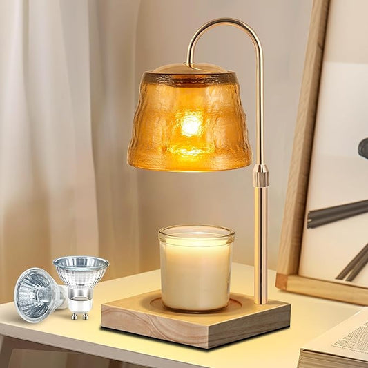 LOHAS Dimmable Candle Warmer Lamp with Timer, Frosted Teal Glass Cover, Versatile Jar Candle and Wax Melter for Bedroom Decor, Gift for New Homeowners
