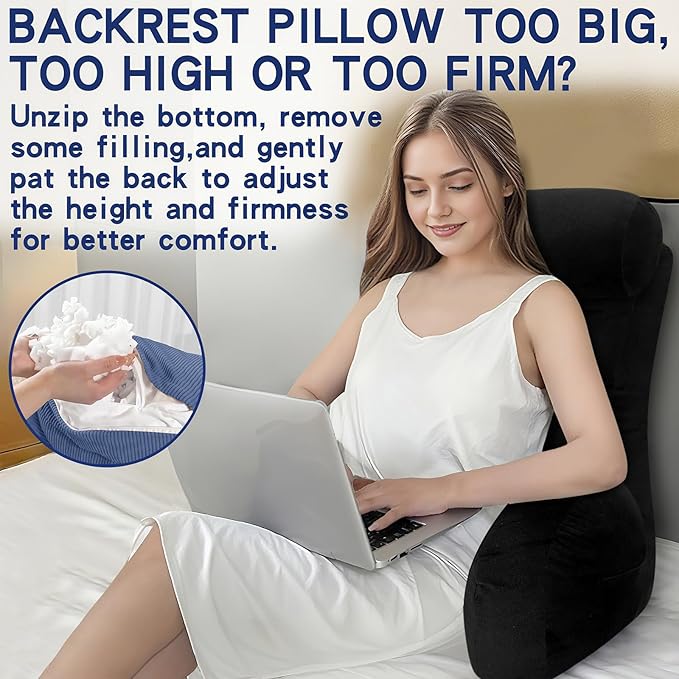 Back Pillow for Bed Sitting Up, Reading Pillow, Extra Large Arm Pillows for Adults for Back Support,Bed Pillow for Sitting up for Watching TV/Gaming/Relaxing