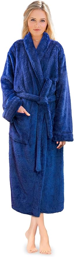 PAVILIA Premium Womens Plush Soft Robe Fluffy, Warm, Fleece Sherpa Shaggy Bathrobe