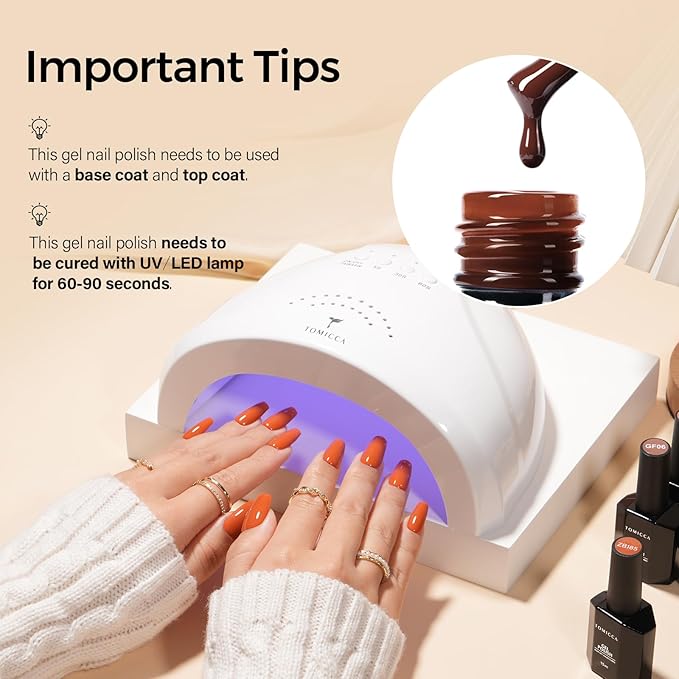 TOMICCA Dark Brown Gel Nail Polish, 15ml Brown Nail Polish, Autumn Winter Color Soak Off UV Neutral Gel Polish for Nail Art Manicure