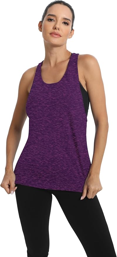 ICTIVE Workout Tops for Women Sleeveless Open Back Muscle Racerback Exercise Tank Shirts