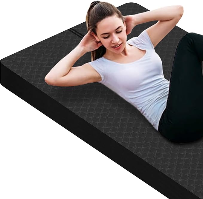 nuveti Large Exercise Mat - 15mm/20mm/30mm Thick Yoga Mat | Workout Mat for Fitness, Yoga, Pilates, Stretching & Floor Exercises for Women & Men with Free Carrying Bag
