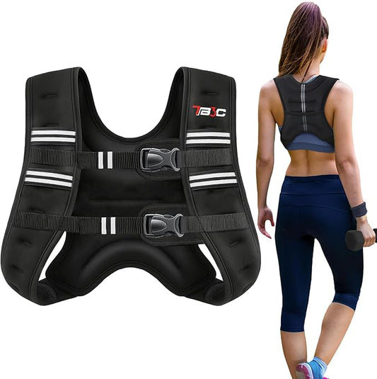 Weighted Vest Woman - 6lb/8lb/12lb/16lb/20lb/25lb/30lb Womens Weight Vest for Walking, Strength Training Weight Vests for Men, Reflective Stripe Fitness Vest for Workout Running Jogging