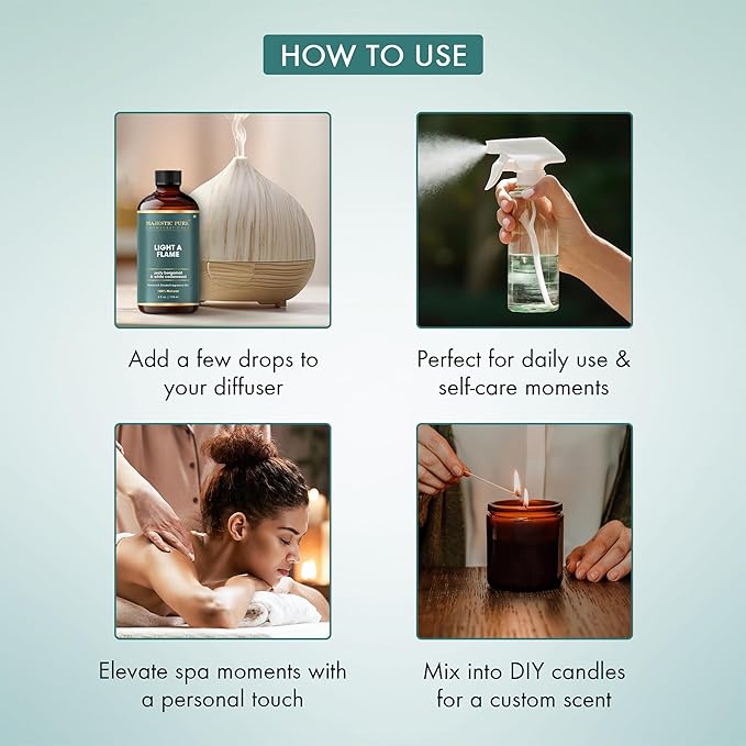 MAJESTIC PURE Zesty Bergamot & White Cedarwood Premium Oil | 100% Natural | Used in Diffuers, DIY, Self Care | 4 fl oz