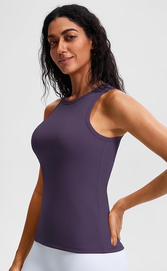 JOYSPELS Workout Tank Tops for Women - Butter Soft High Neck Athletic Gym Yoga Pilates Tank Tops