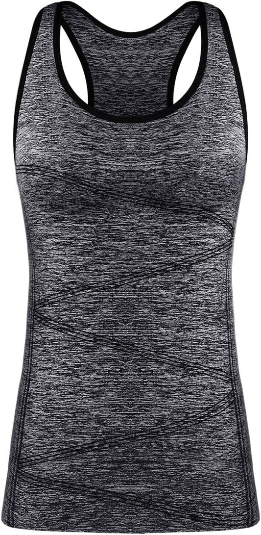 Disbest Yoga Tank Top, Women's Performance Stretchy Quick Dry Sports Workout Running Top Vest with Removable Pads