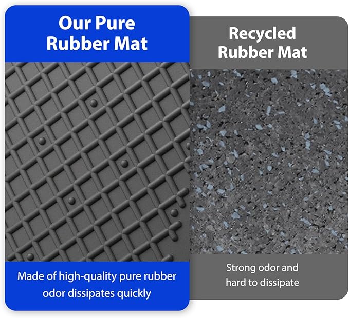 Exercise Equipment Mat 5.11x5.11x0.55in 4pcs, Heavy Duty Thick Steel Embedded Rubber Mat, Anti Slip/Noise Reduction/Vibration Resistance, Treadmills Equipment Pads, Used for Carpets, Wooden Floors