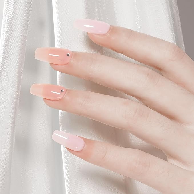 TOMICCA Gel Nail Polish, Light Pink Nail Polish Quick Dry, UV Jelly Pink Gel Polish Colors Long Lasting Nail Art Manicure Home DIY