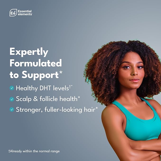 Essential Elements Hair Hero - Hair Supplement for Women and Men - Powerful Hair Vitamin Formula for Hair Growth & Thickness - Healthy Hair, Skin, and Nails Product - 5000 mcg Biotin, 30 Day Supply