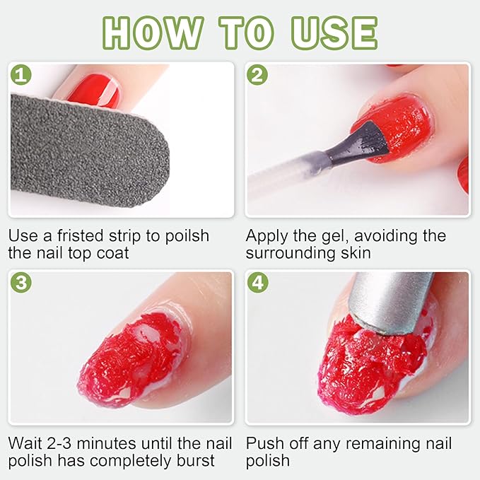 Magic Remover Gel Polish,2PCS Gel Nail Remover,Professional Gel Remover for Nails,Quickly and Easily Removedor de Esmalte Gel (15ML)