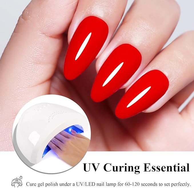 10ml Hema Free Gel Nail Polish Set, 6 Colors Gel Polish Kit Dark Red Burgundy Red Soak Off Manicure Gift for Women Girls