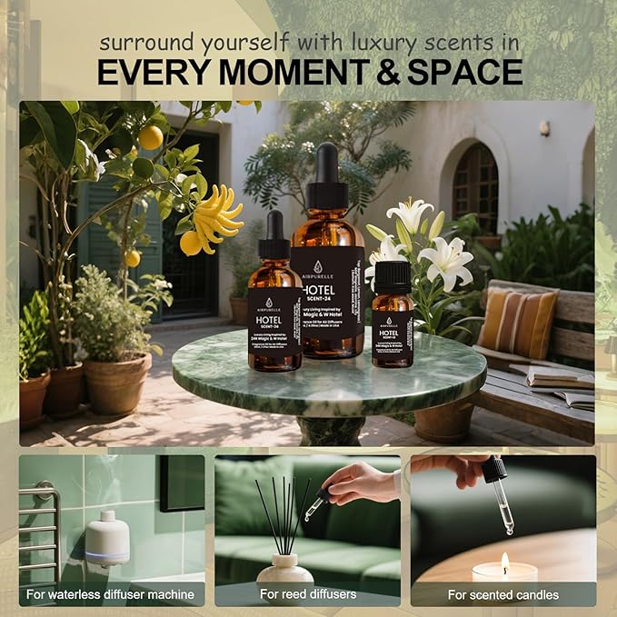 Luxury Diffuser Oil – Uplifting Citrus, Soft Florals & Warm Wood Aromatherapy Premium Fragrance Oil for Ultrasonic and Waterless Diffusers 1‑Pack (1 × 1.02 fl oz)-“24K Magic” Scent