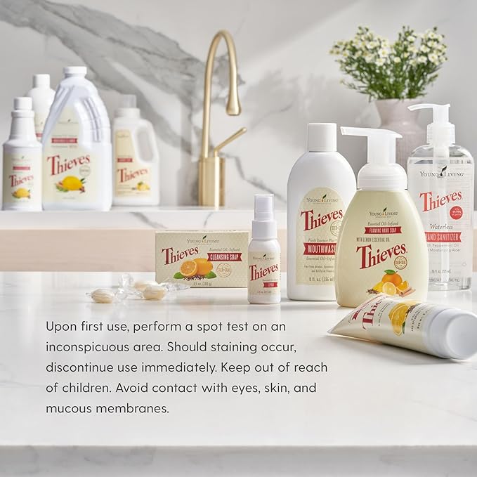 Young Living Thieves Fresh Essence Mouthwash | Alcohol-Free 8 fl oz Mouthwash Infused with Essential Oils | Gentle, Refreshing Oral Care for Long-Lasting Fresh Breath & Healthy-Looking Smile