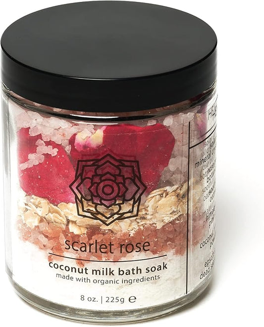 Hemlock Park Coconut Milk Bath Soak | Organic Coconut Milk, Botanicals, Dead Sea Salt, Epsom Salt, and Himalayan Pink Mineral Salt | 9.5 oz Jar
