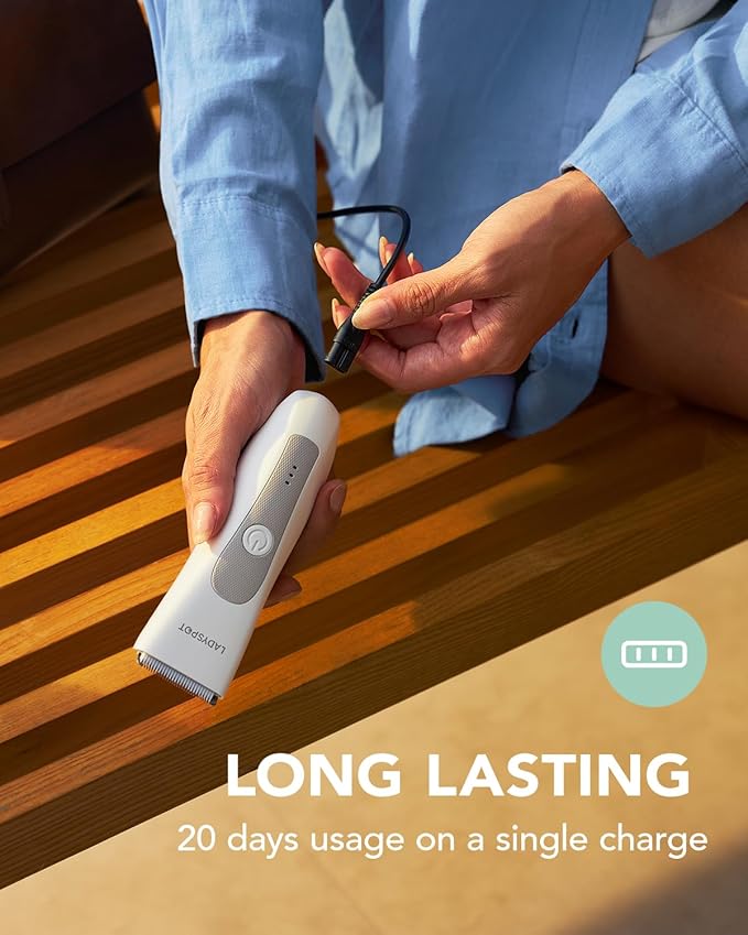 LADYSPOT™ Hair Finishing Trimmer Electric Shaver for Women, Women Shaving Sets, with 3 Guard and Replaceable Ceramic Blade Heads, LADYSPOT™ Pubic Hair Trimmer Kit Sets-(White)