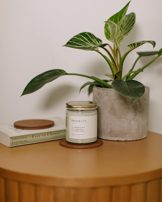 Brooklyn Candle Studio Brooklyn Jar Candle - Luxury Scented Candle, Vegan Soy Wax, Hand Poured in The USA, 50 Hour Slow Burn Time - 7.5oz
