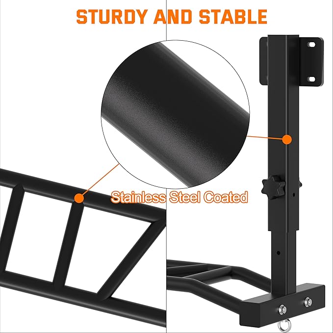 48" Joist Mounted Pull Up Bar, Multi-Grip Ceiling Mount Chin Up Bar for Garage, Basement, Beam, Rafter, Truss Easy installation, Heavy Duty, Adjustable Height, Cross Training Strength Building