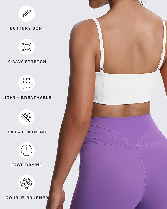 Aoxjox Women's Workout Bandeau Bras Training Fitness Running Yoga Crop Tank